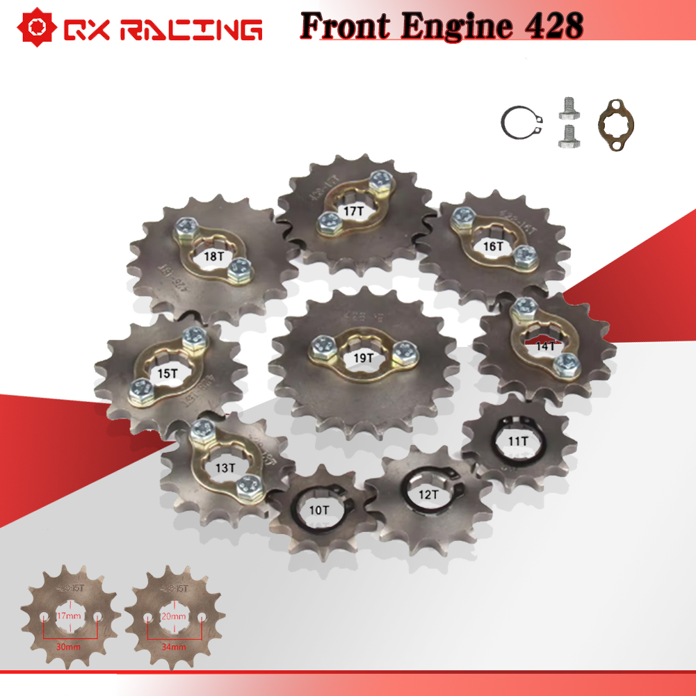 428 Chain - 17 20mm 10T-19T Przednia zębatka silnika