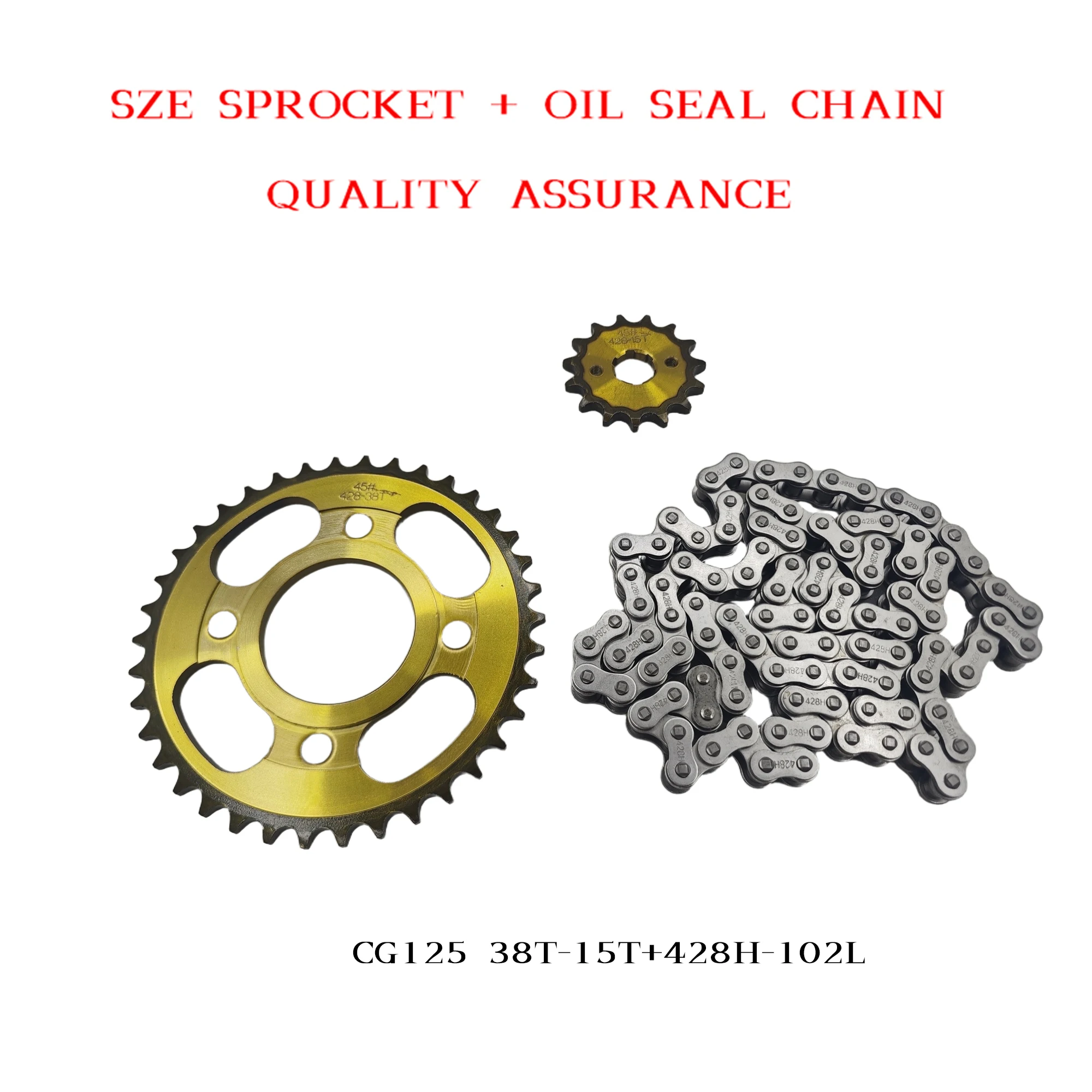 Zestaw Łańcucha CG125 38T+15T  – 428 Chain recenzja i cena
